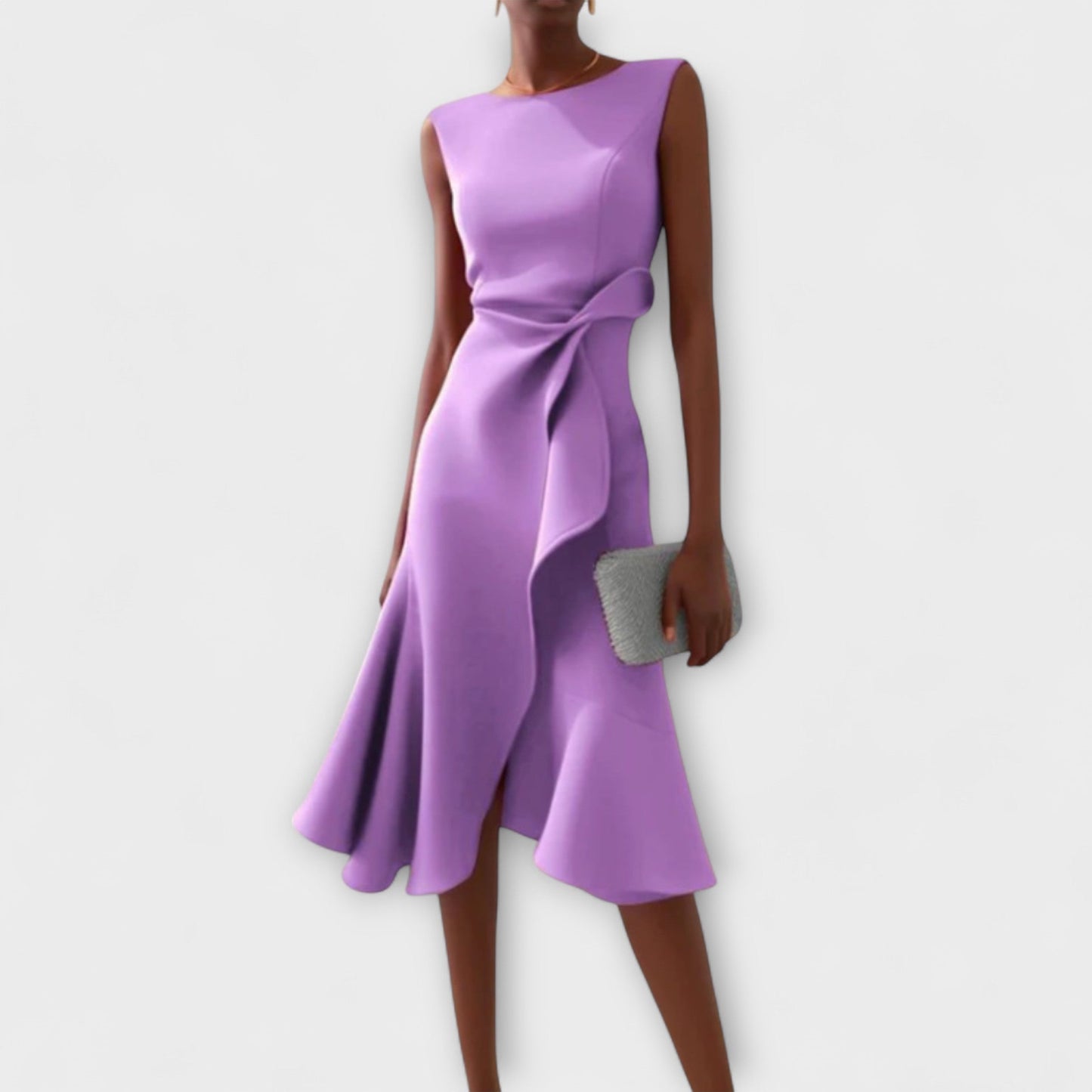 Lorena™ | Vestido midi asimétrico con elegantes pliegues