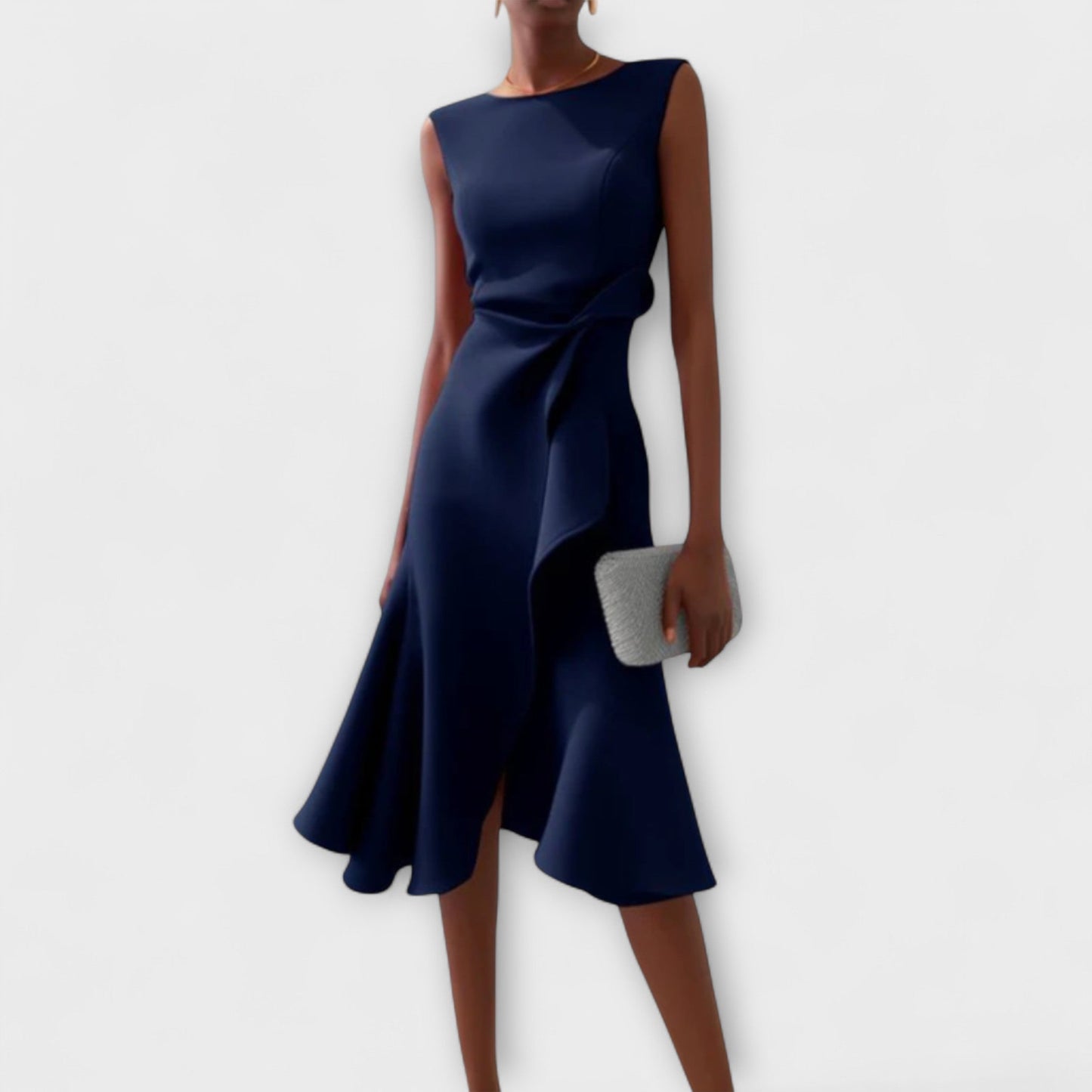 Lorena™ | Vestido midi asimétrico con elegantes pliegues