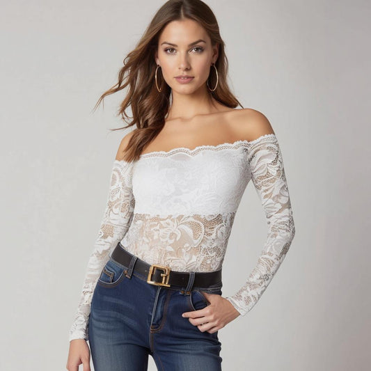 Victoria™ Top de encaje - negro