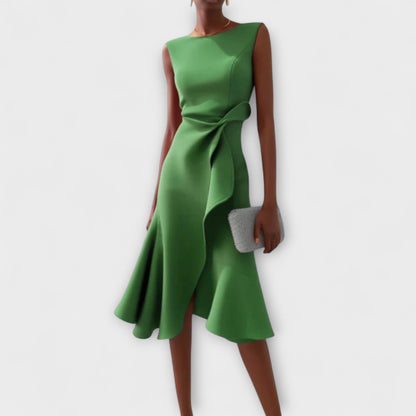 Lorena™ | Vestido midi asimétrico con elegantes pliegues