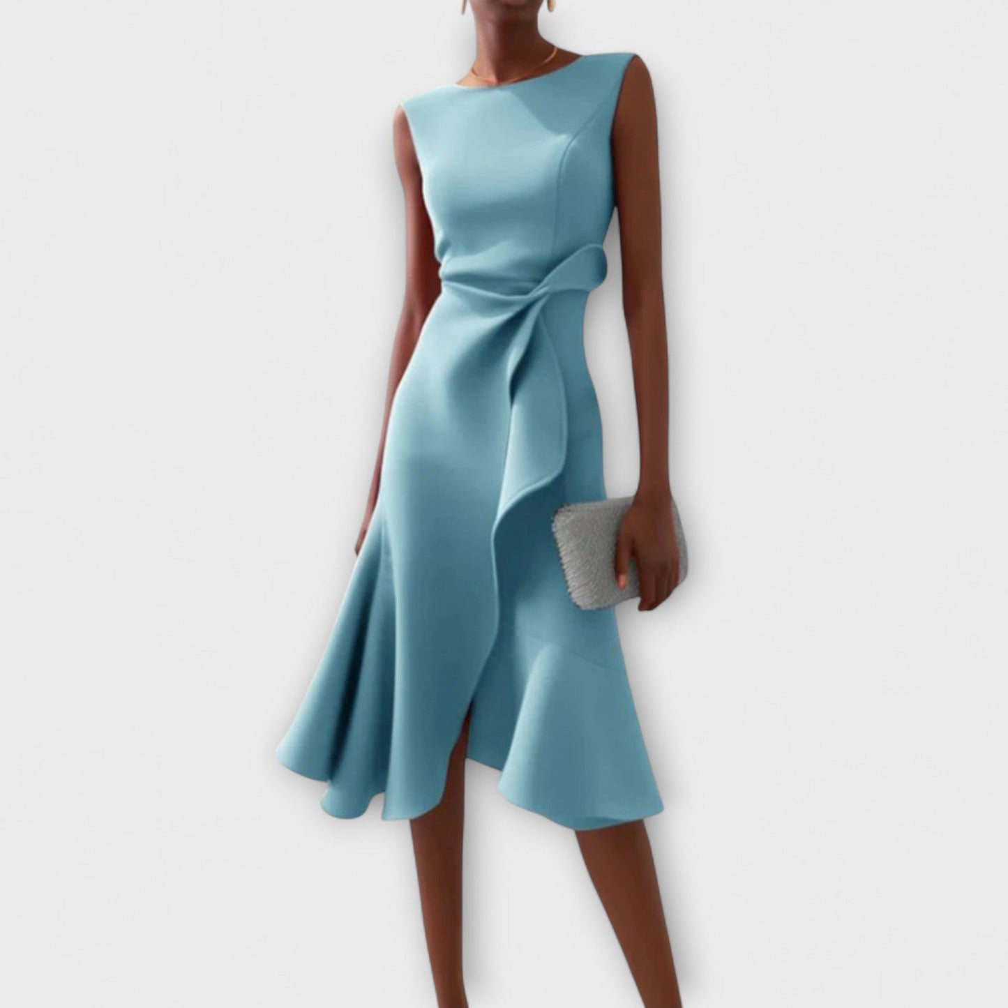 Lorena™ | Vestido midi asimétrico con elegantes pliegues