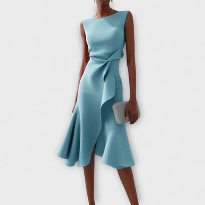 Lorena™ | Vestido midi asimétrico con elegantes pliegues